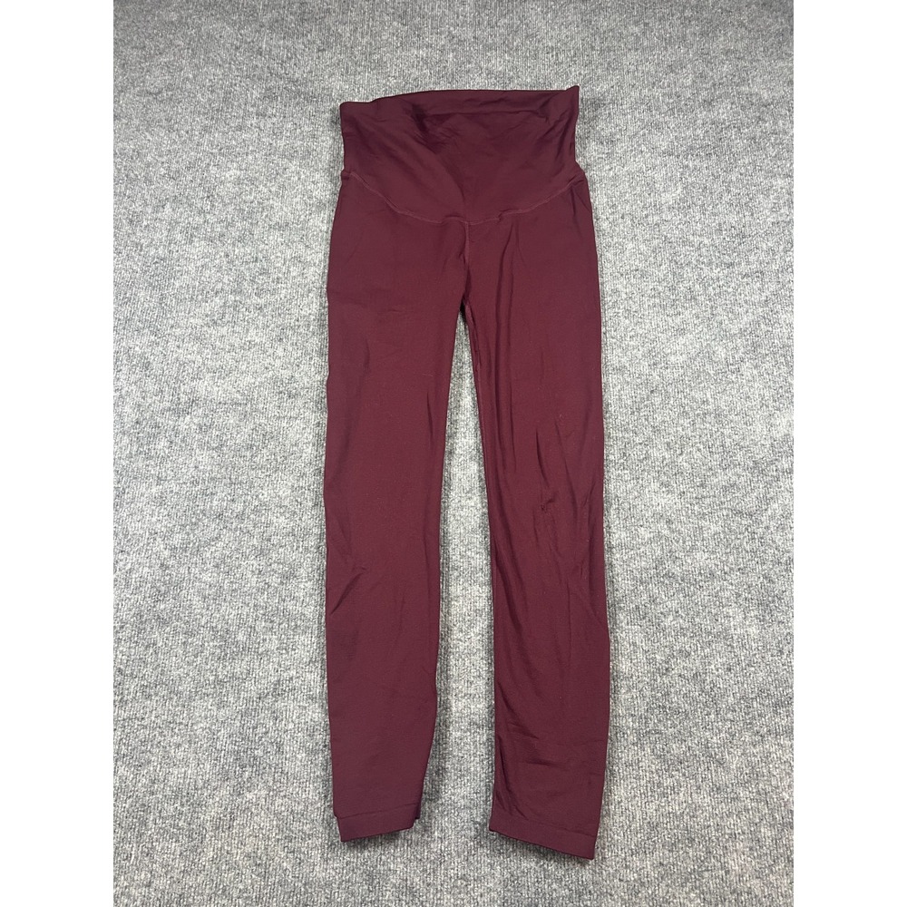 Modern Eternity Ella Seamless Yoga Maternity Leggings Womens Medium Red Stretch